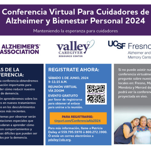 Conferencia Virtual Para Cuidadores de Alzheimer y Bienestar Personal 2024